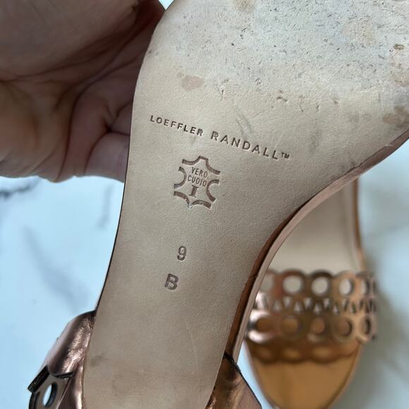 Loeffler Randall Opal Geometric Laser Cut Metallic Sandals Size 9 - Picture 9 of 9